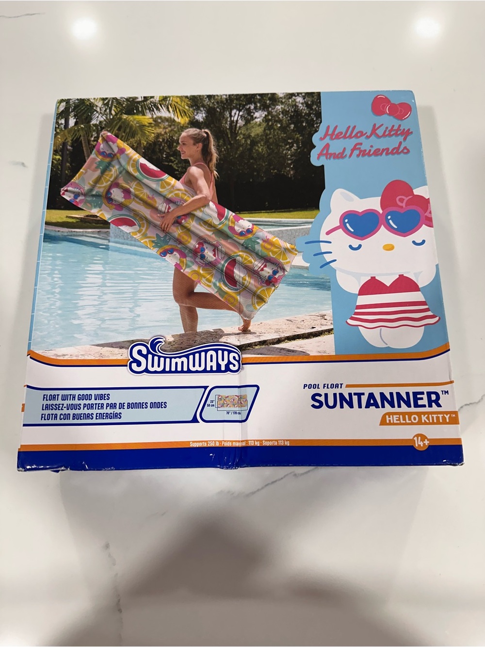 Hello Kitty Swimways Suntanner Pool Float - Pink, Blue, Yellow
Brand new